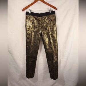 Bardot Gold Metallic Brocade Bling Pants Women’s Size 10